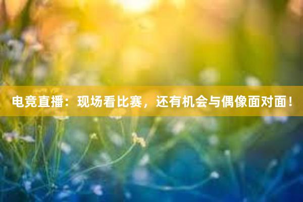 电竞直播：现场看比赛，还有机会与偶像面对面！